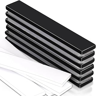 Imanes de neodimio extrafuertes, grandes, 6 unidades, 60 x 10 x 3 mm, color negro, autoadhesivos, fuertes, imanes fuertes para pizarra magnética, nevera, imanes de tierras raras fuertes para armario