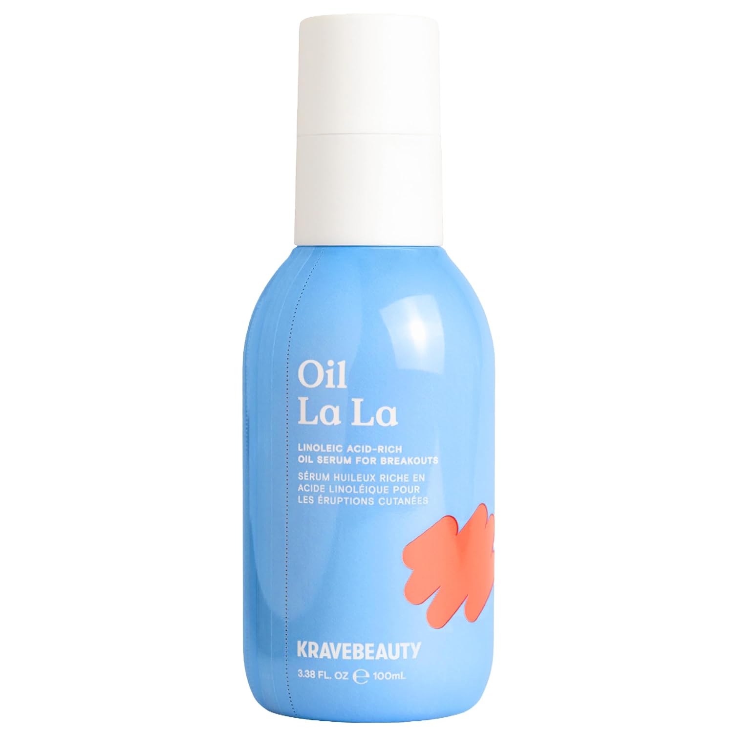 KraveBeauty Oil La La Lightweight Facial Oil for Sensitive Skin, Sebum Balancing Oil Serum with Rosehip Oil, Cicatide Complex and Purple Gromwell Root, No Added Fragrance, 100 mL