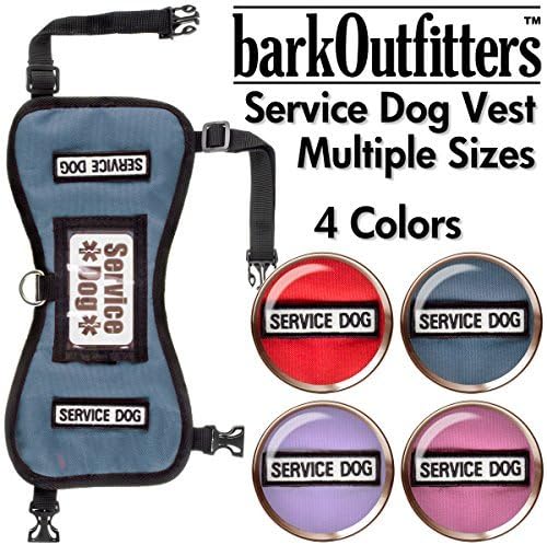 barkOufitters Service Dog Vest Harness - Available in 2 Colors and 5 Sizes (Blue, L (31" - 39" Girth) )