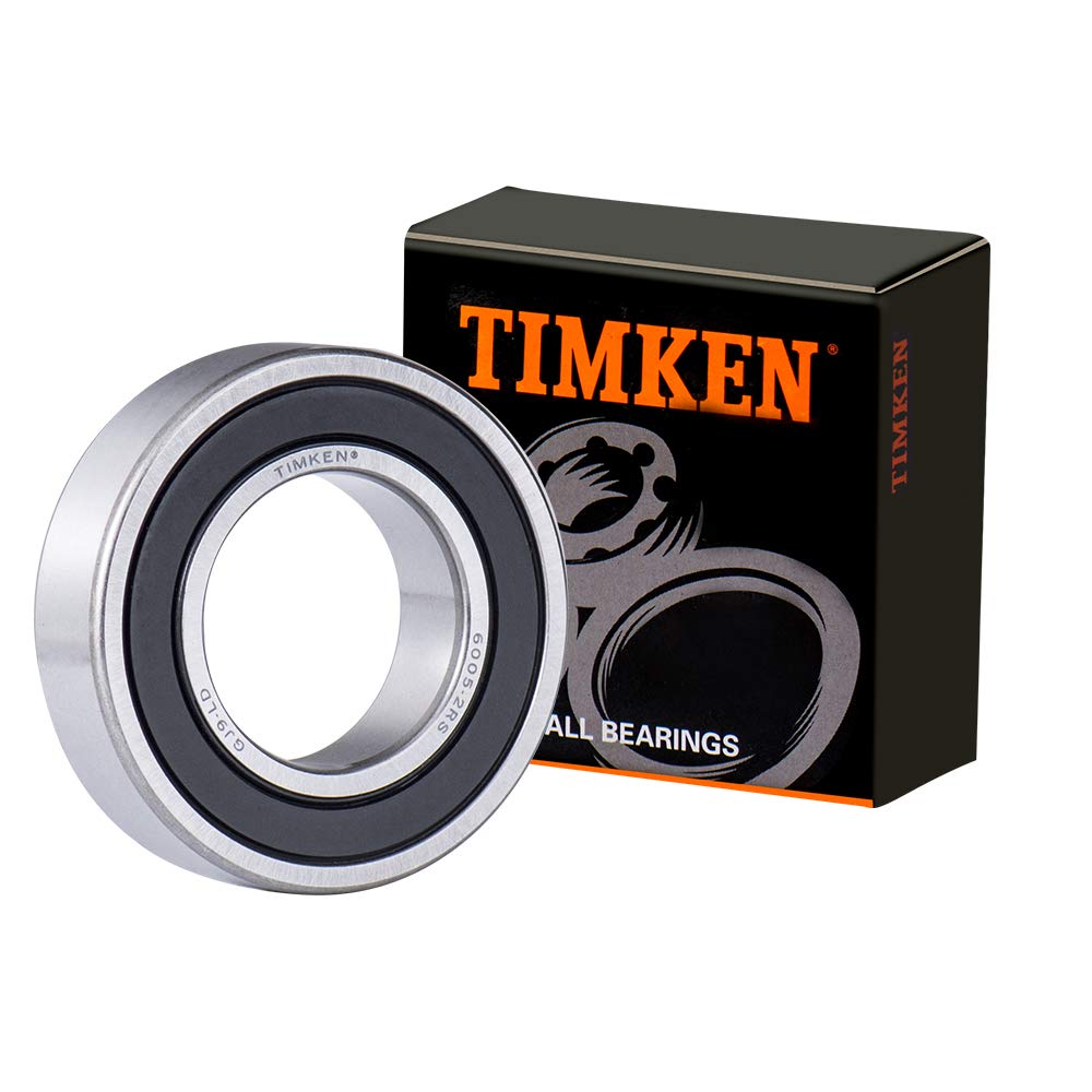 TIMKEN 6005-2RS 4 Pcs Double Rubber Seal Bearings 25x47x12mm, Pre-Lubricated and Stable Performance and Cost Effective, Deep Groove Ball Bearings.