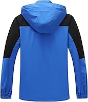 Vista 40 de GIISAM Chaqueta de lluvia para hombre, impermeable, ligera, para exteriores, rompevientos con capucha