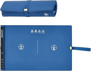 GarveeHome Food Warming Mat for Countertop, 24x15 Inch Dual Zone Electric Warming Tray with Timer & 6 Temp Settings, Portable Food Warmer for Parties Buffets Home Daily Use, Perfect Holiday Gift, Blue