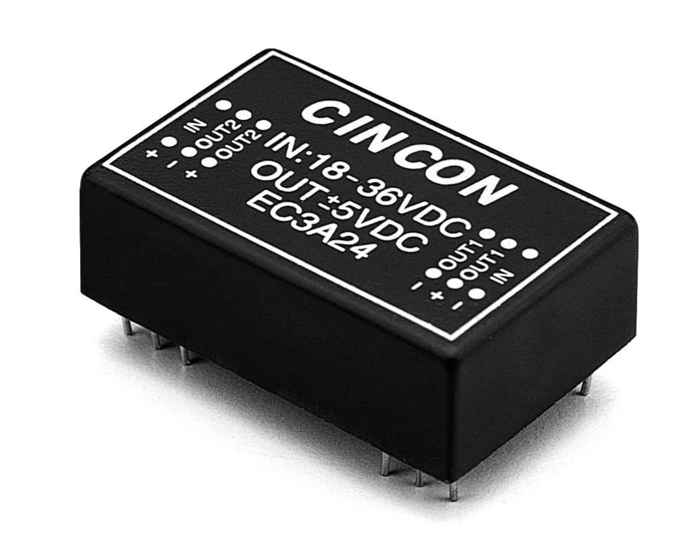 EC3A03,Isolated DC/DC Converters - Through Hole DC-DC Converter, 3 Watt, 2:1 Input Range, 500VDC min. Isolation, 4.5-6VDC Input, 15VDC Output, DIP