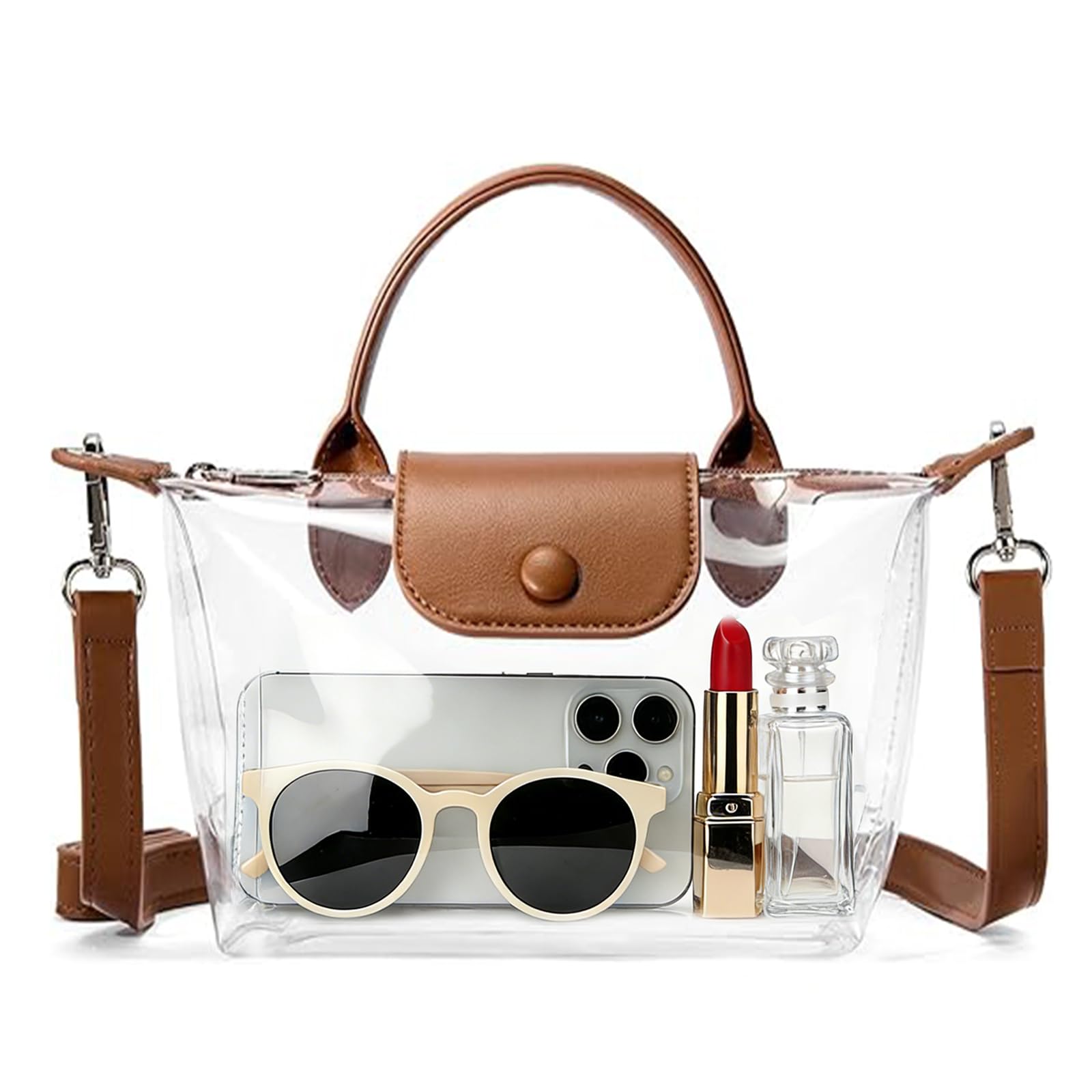 Clear Bag for Stadium Events,Small Clear Purse Crossbody Bags for Women,Top Handle & Adjustable Shoulder Strap for World Cup 2026,Concert,Sport Events