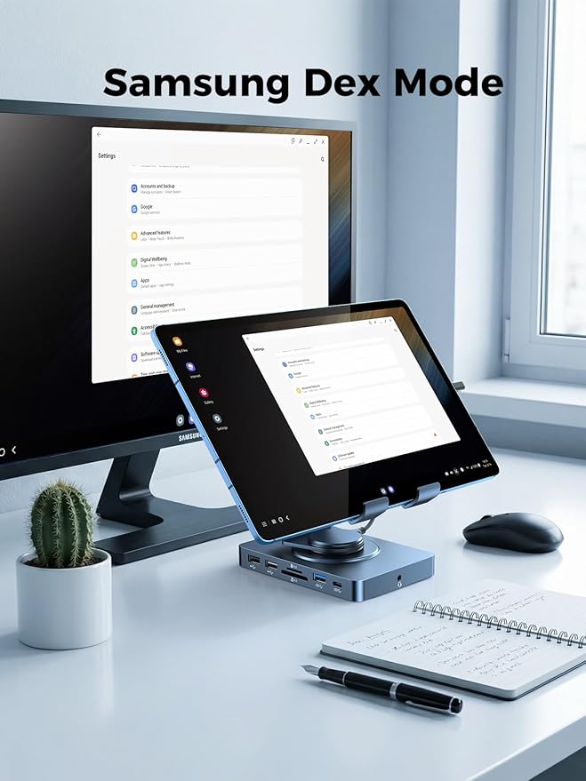 NEWQ Soporte de Escritorio para iPad y Tablets 11-en-1 Hub USB-C miniatura 8