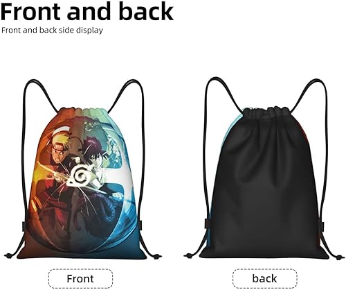 Miniatura 3 de MENRIAOV Mochila con cordón de anime, bolsa de deporte, bolsa de gimnasio, impermeable, ligera, bolsa de yoga, Negro -, Mochilas Daypack