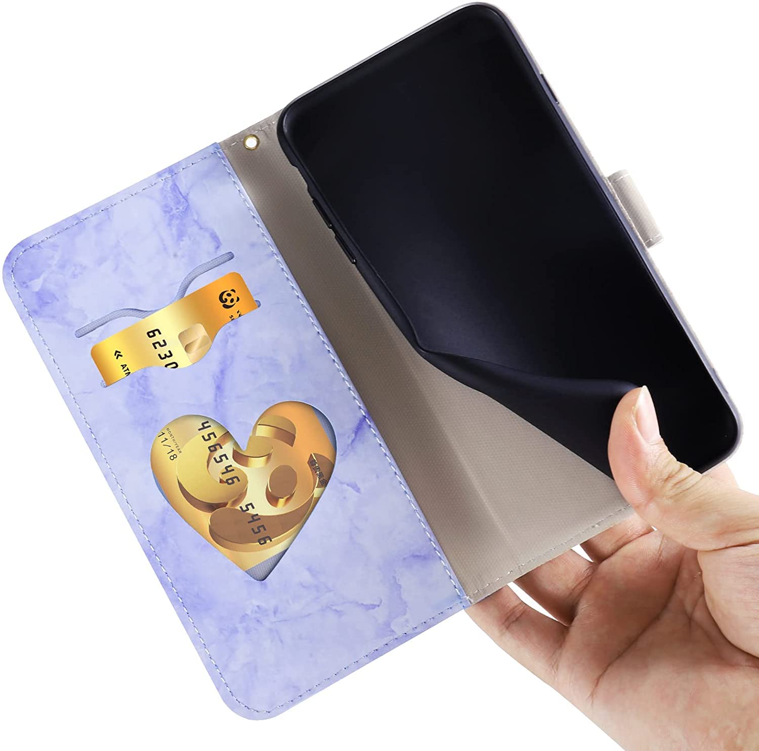 Norn Custodia per iPhone X/XS,Protettiva Flip Cover Motivo