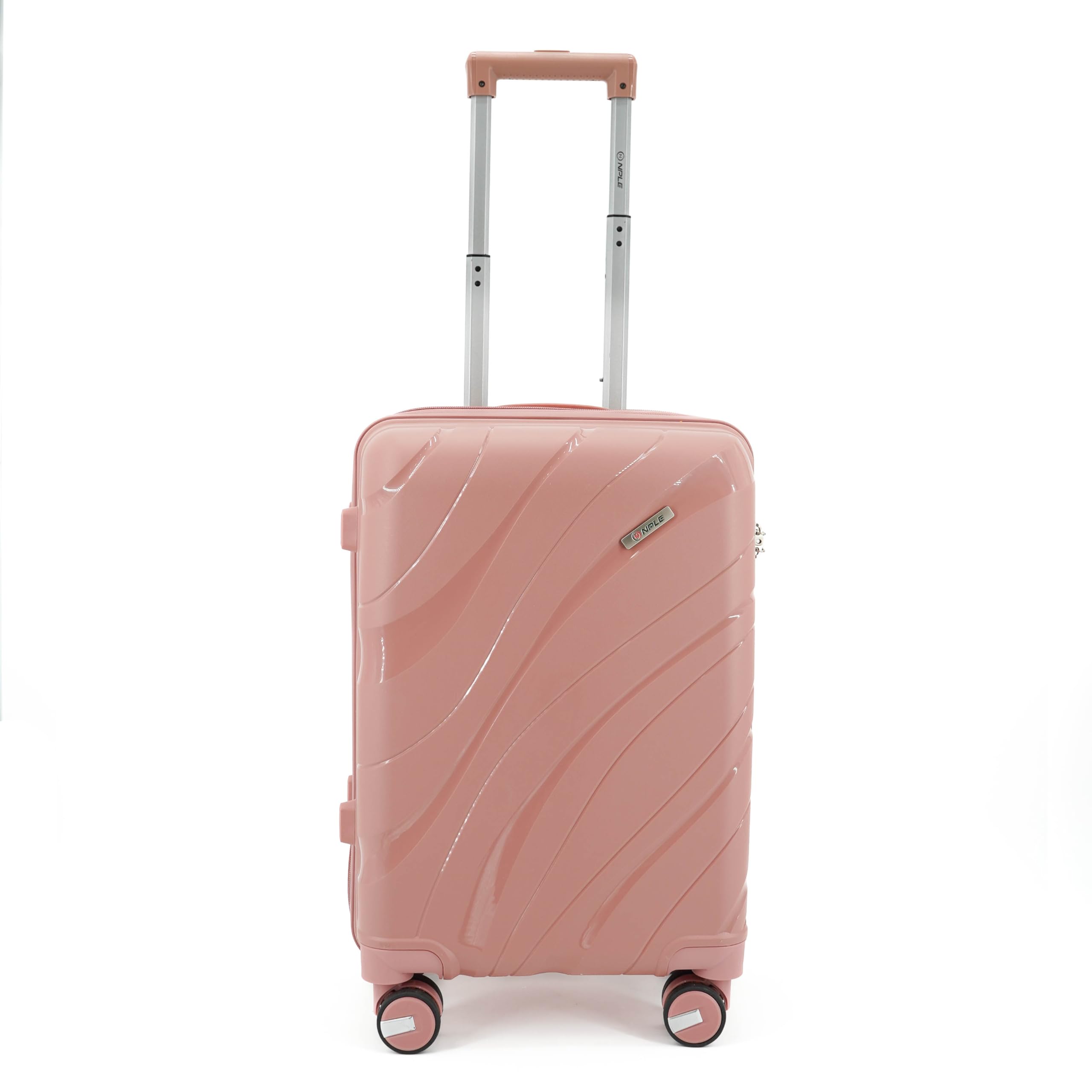 Valigia Trolley Bagaglio A Mano Colorata Ultraleggero Easyjet Doppia Ruota Zip Antifurto TSA Tessuto Interno 230D Realizzato in polipropilene (Rosa Antico, 20”- 55 X 40 X 24 cm)