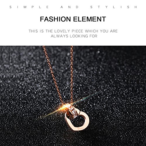 Image of Yellow Chimes Pendant for Women and Girls Rose Gold Pendant Necklace For Women | Staineless Steel Love Heart Pendant Chain | Birthday Anniversary Valentine Gift for Wife Girls Women