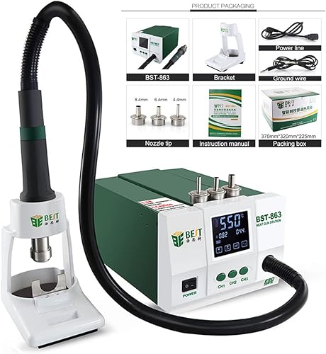 BST-863 1200 W 220 V110 V pantalla táctil LCD inteligente estación de retrabajo SMD - enchufe de EE UU de 110 V
