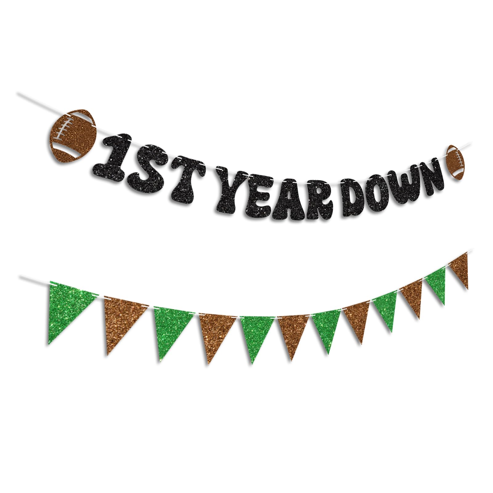 Vofrise Football First Birthday Banner,1st Year Down Bunting Banner for Baby Boy First Year Down Birthday Party Decorations Party Supplies
