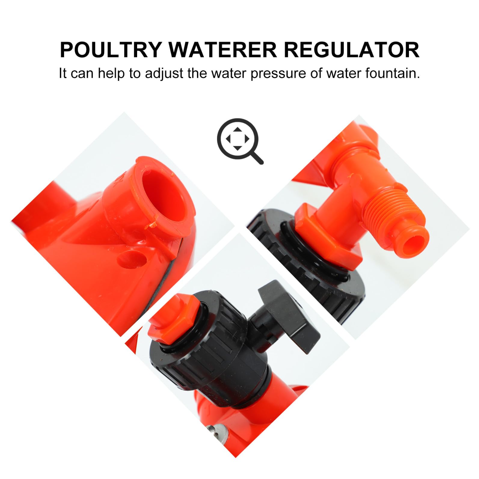 PartyKindom Bebedero para Pollos Regulador de Presión Línea de Agua Rojo Compacto para Gallinero Suministro Avícola Descompresor Automático Práctico para Granja