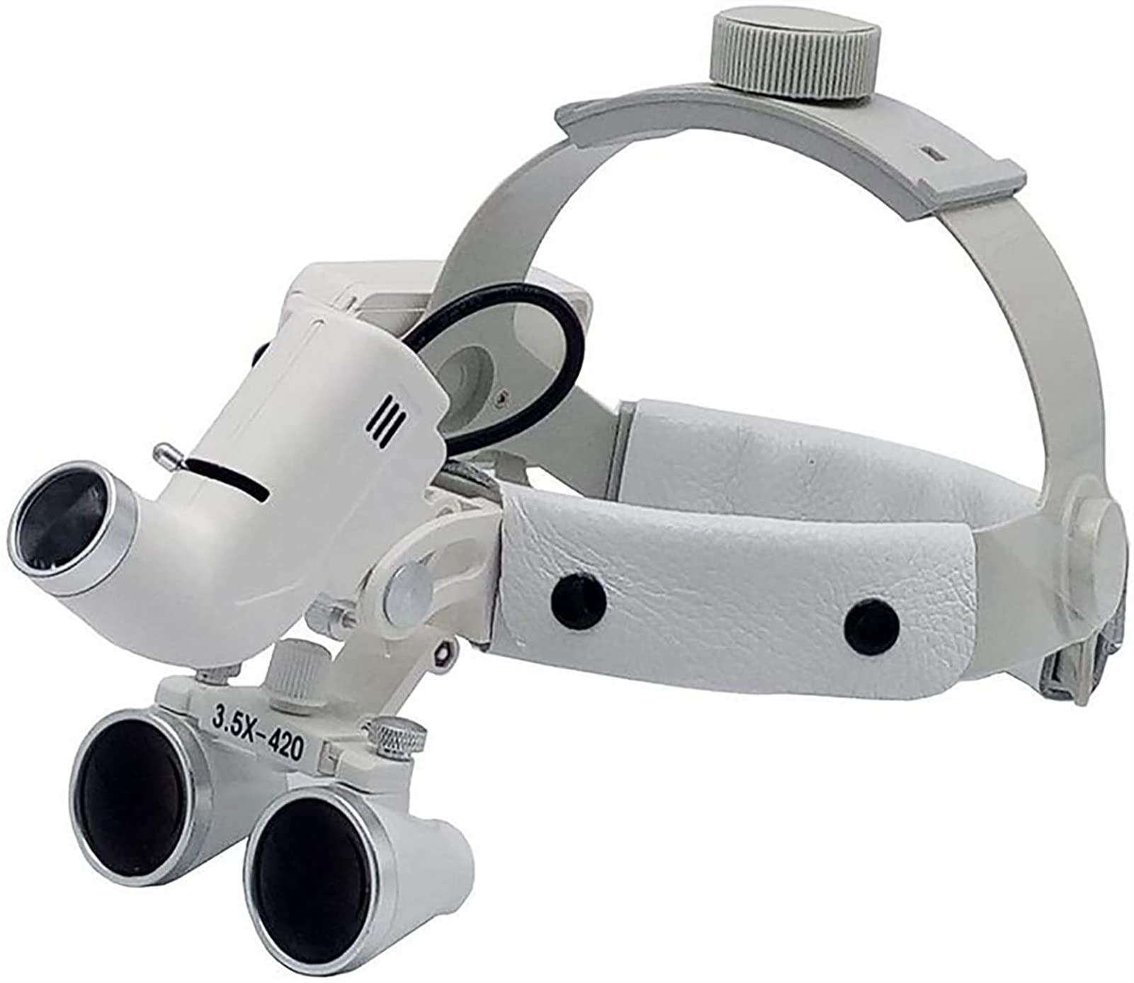 HZYDD Dental Surgical Medical Binocular Loupe with 3W Head-Mounted Rechargeable LED Head Lamp 2.5X/3.5X Magnification for Dentist Stomatology