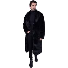 Barabas Mens Fur Shawl Lapel Luxury Long Coat 4BHL04