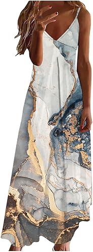 Vestidos florales de verano para mujer, sin mangas, dobladillo oscilante, asimétrico, maxi vestido con estampado de mármol, vestidos de sol de