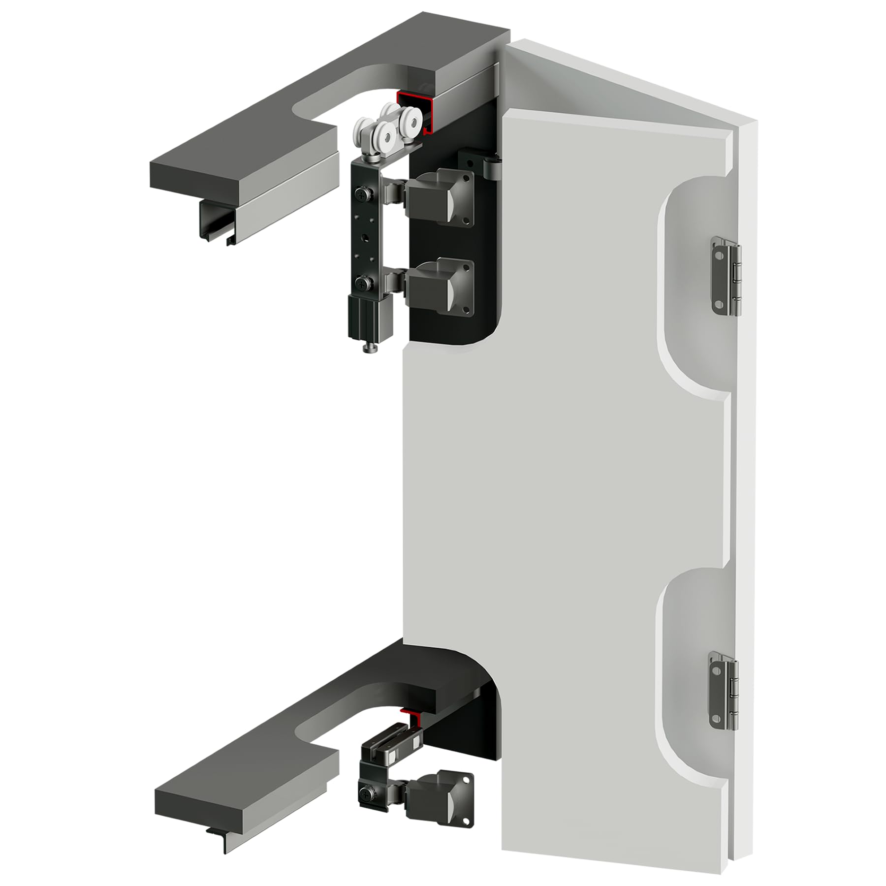 Decoranddecor Sliding Bi Folding Bifold Wardrobe Door Gear Kit 40kg Per Door (1.8m Folding Door System for 2 Doors)