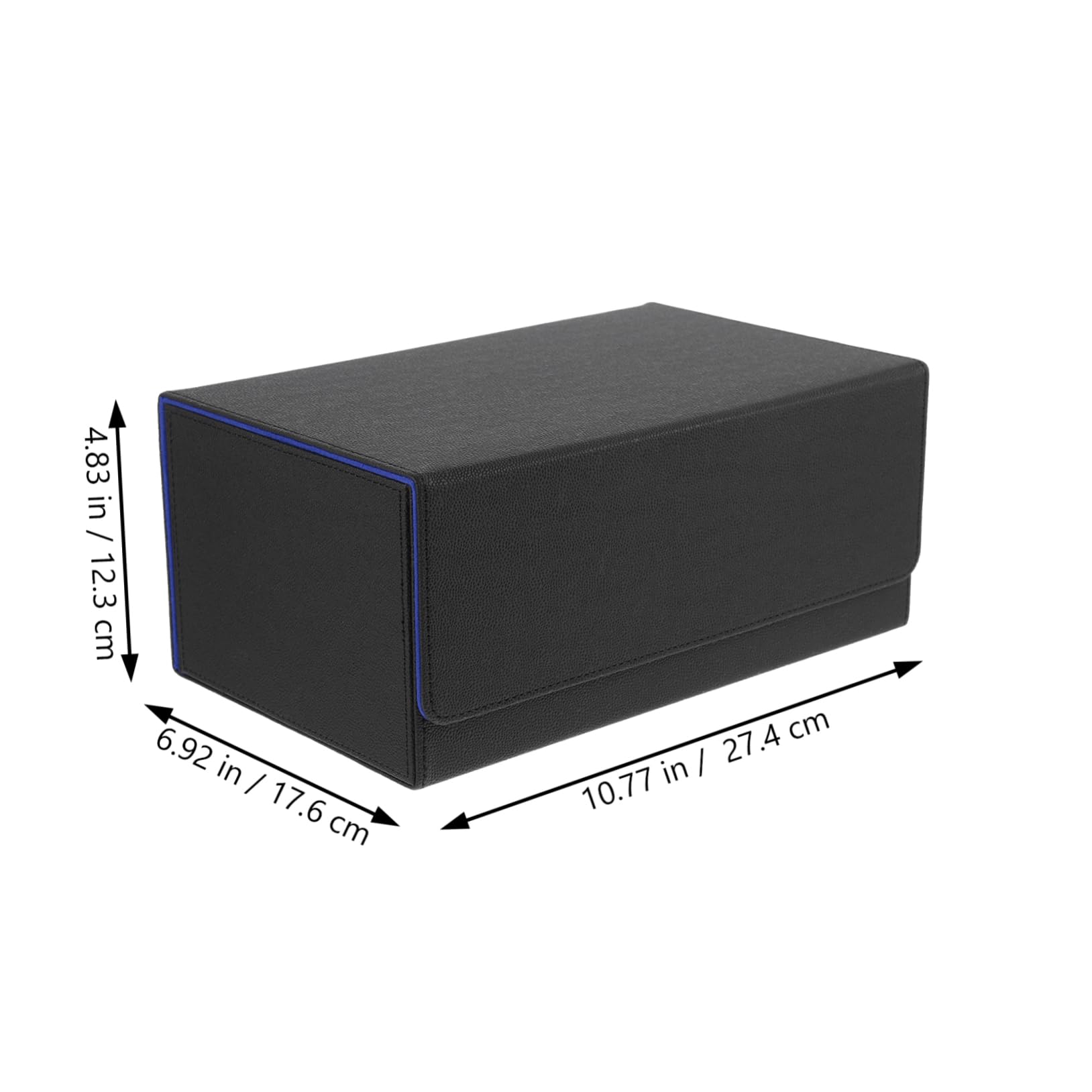 ORFOFE Magnetische Kartenaufbewahrungsbox mit Verschleißfestem Material Luxuriöse und Doppelter Reihenaufteilung aus Blauem Pu Leder für Sammelkarten im Spielzimmer