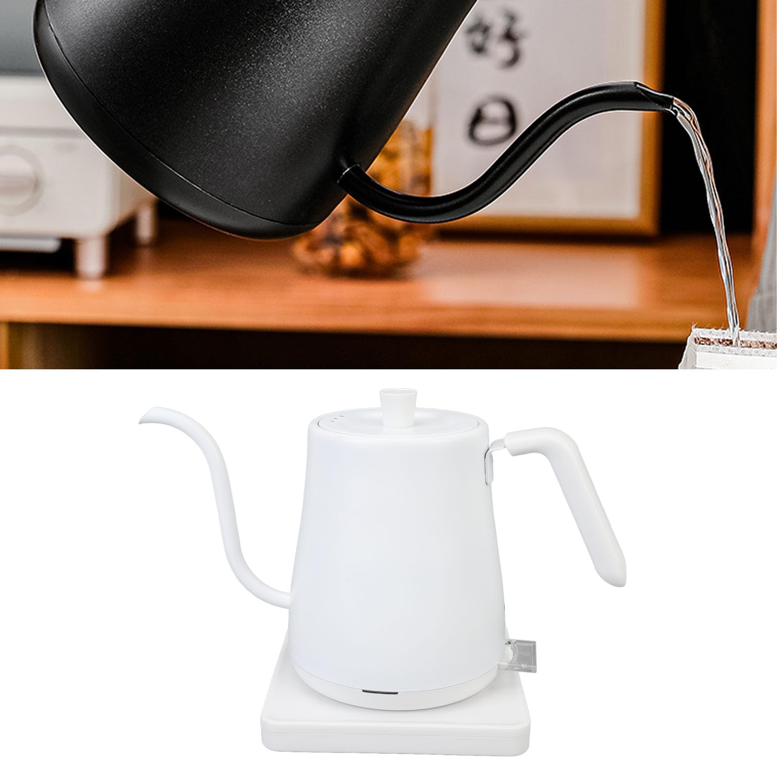 Hervidor Eléctrico, Cuello Cisne Kocher 1000 W, Superficie Mate para en Casa (EU enchufe 220V)