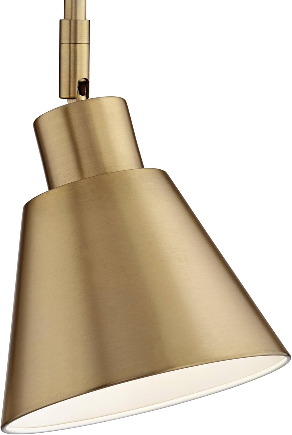 360 Lighting Marybel Modern Adjustable Swing Arm Wall Lamps Set of 2 Brass Gold Plug-in Light Fixture Tapered Cone Metal Shade for Bedroom Bedside House Reading Living Room Home Hallway