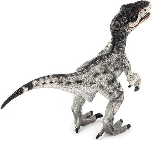 Miniatura 4 de Figura de velociraptor de juguete de dinosaurio con mandíbula y manos móviles, figura de acción de Raptor con detalle de regalo y colección Dinos