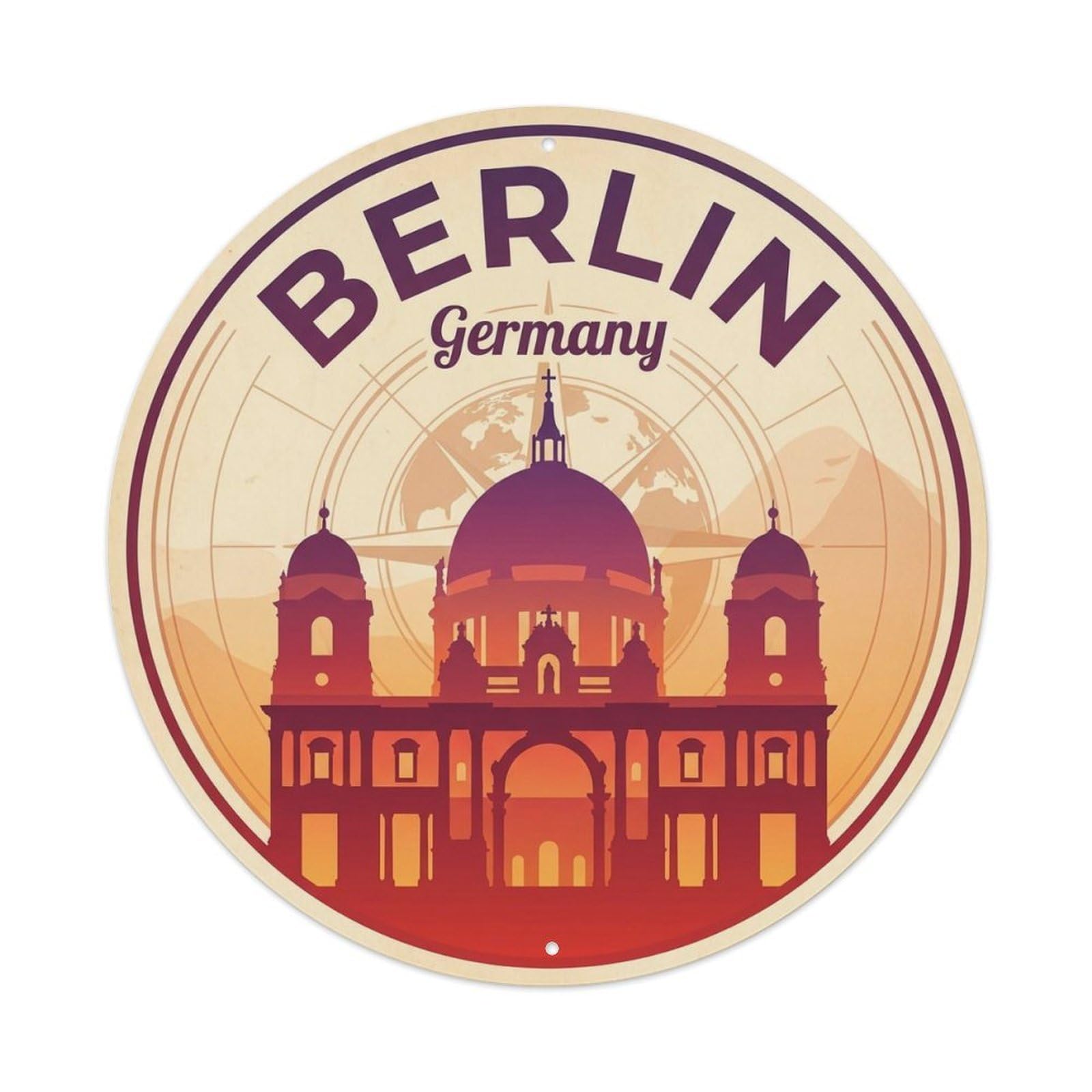 Vintage Travel Berlin Germany Inspiration 1 Metal Tin Sign