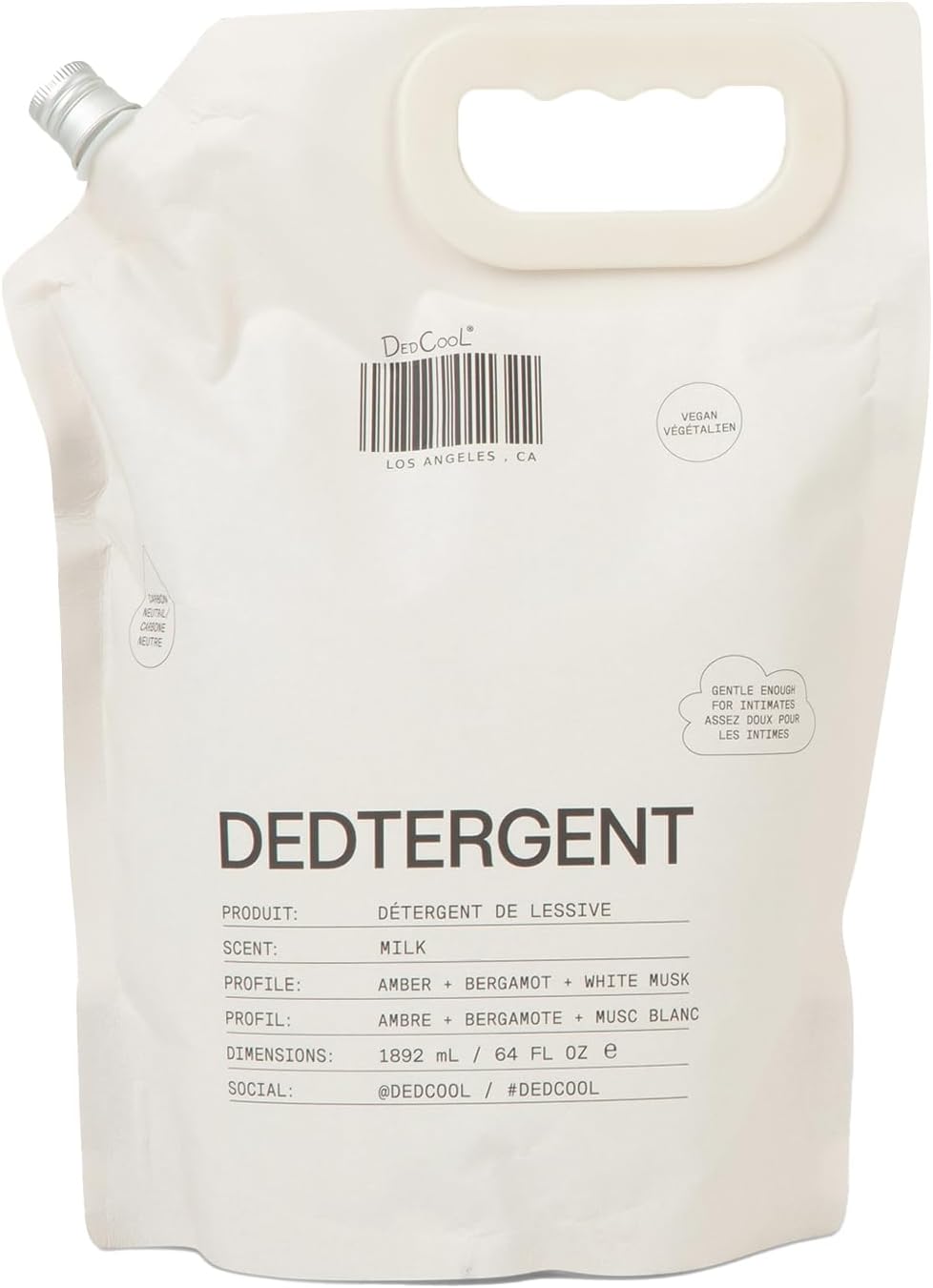DedCool Liquid Laundry Detergent | Milk | Luxurious Scent | Stain-Removing Formula | Infused with Natural Essential Oils | Non-Toxic | 120 Washes | 64 fl oz