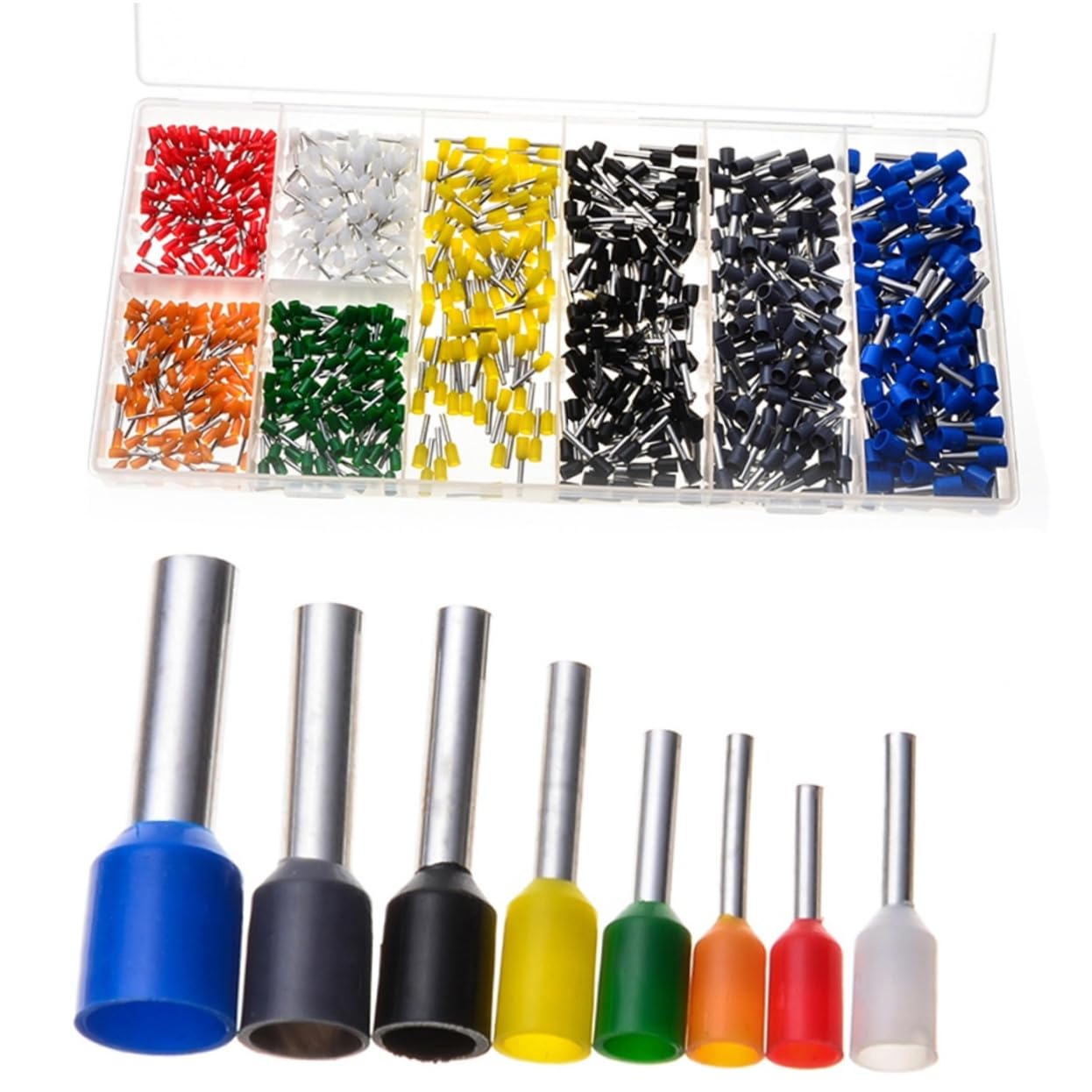 800 Piece Copper PVC Ferrule Wire Terminals Assortment Kit 22-10 Awg | Environmentally Certified, Waterproof Seal, Visual Inspection, 0.3-6.0mm Range, 800Pcs Pack