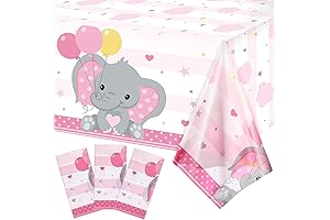 BABY SHOWER ELEPHANT TABLECLOTH TABLE COVER DECORATION - 3-PACK