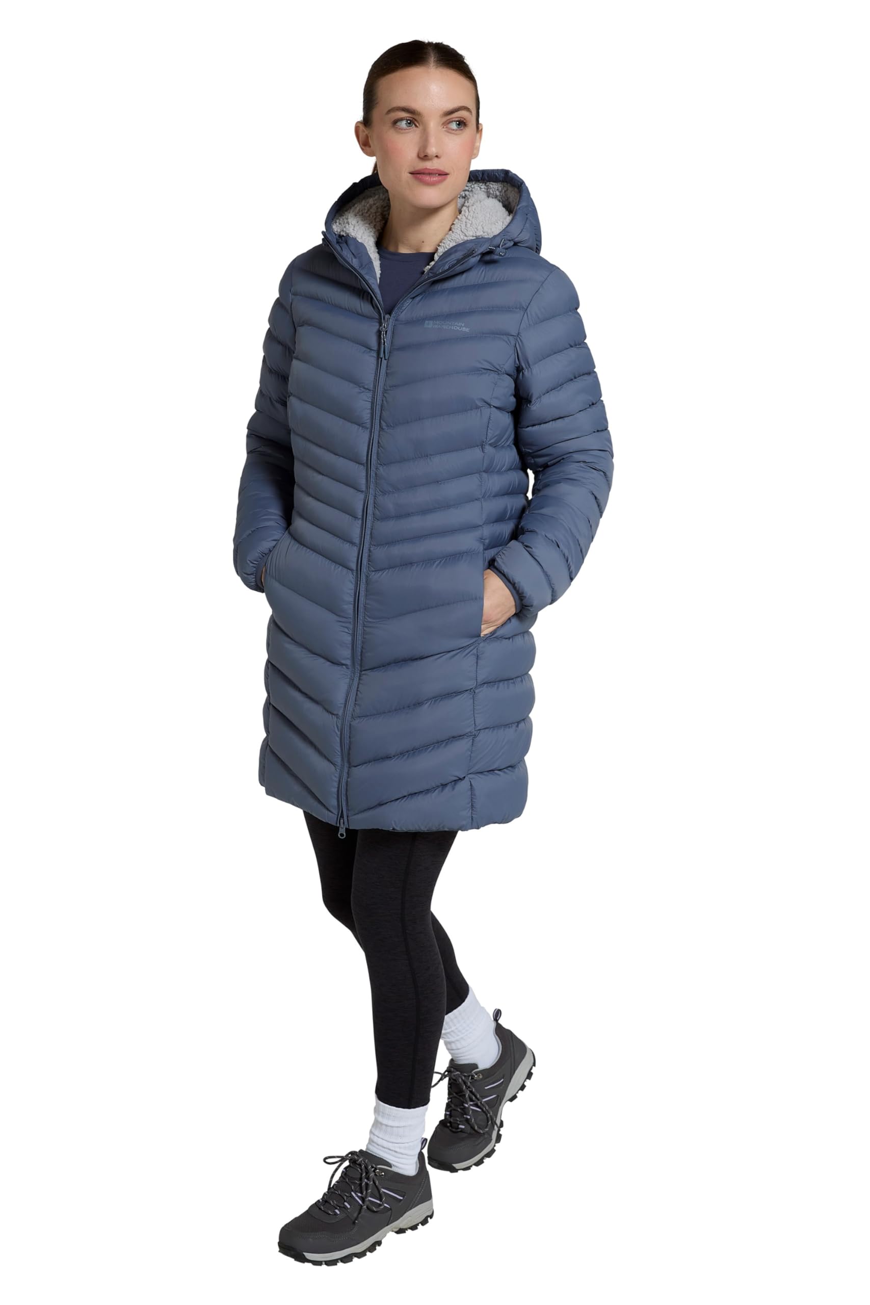 Mountain Warehouse Women's Blue Florence Fur Lined Padded Jacket - Thermal Tested -40°C Puffer Coat With Microfibre Insulation - Autumn, Winter, Outdoors & Travelling 20 Plus