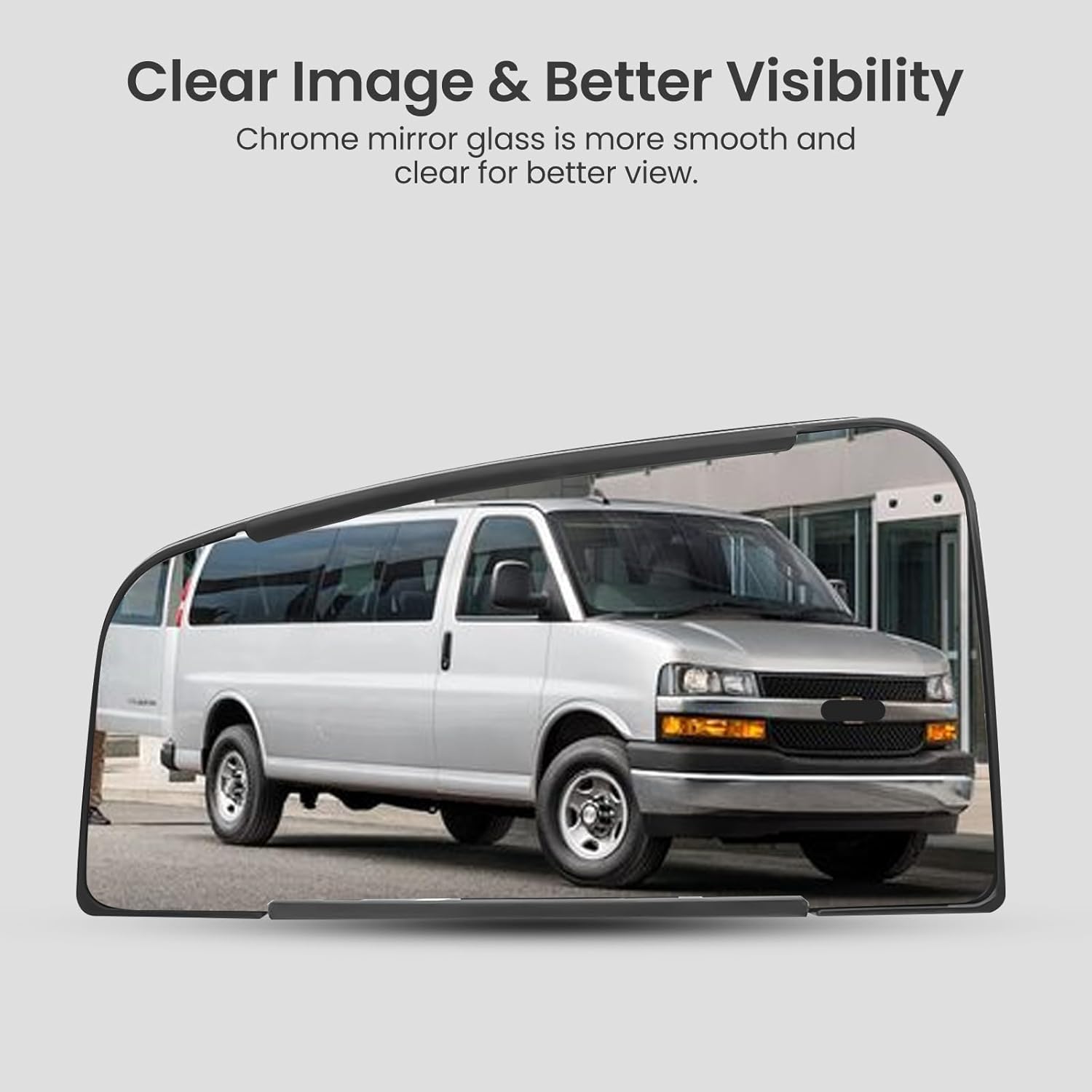 Lower Passenger Side Mirror Glass Replacement with Backing Plate, Compatible with Chevy Express 1500 2500 3500 & GMC Savana Van 2003-2025, Right Convex Blind Spot Lens, Replaces OE 19207171