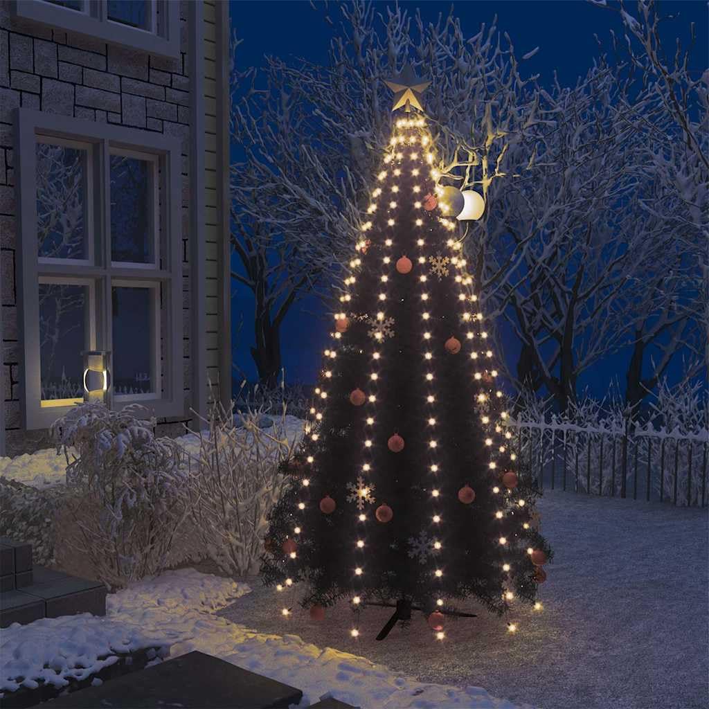 Siatka świetlna na choinkę z 250 diodami LED na drzewo 250 cm, ciepłe białe światło, wodoszczelny łańcuch świetlny LED do użytku wewnątrz i na zewnątrz, 10 pasm