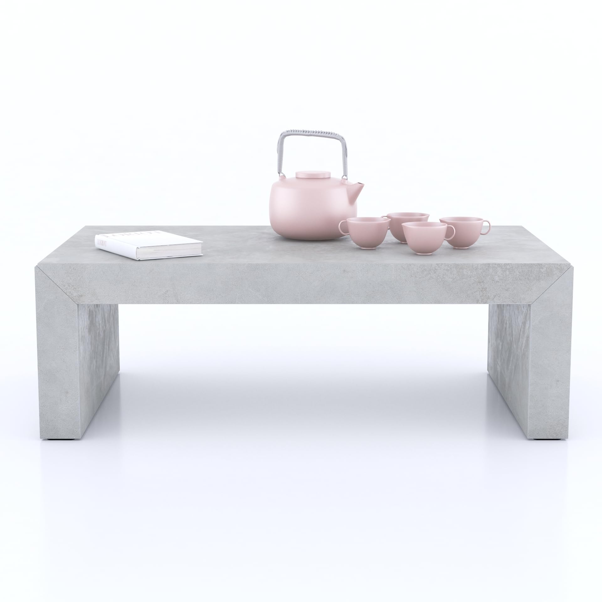 MOBILI FIVER, Table Basse Angelica Gris Béton, NO, Table Basse de Salon, Made in Italy