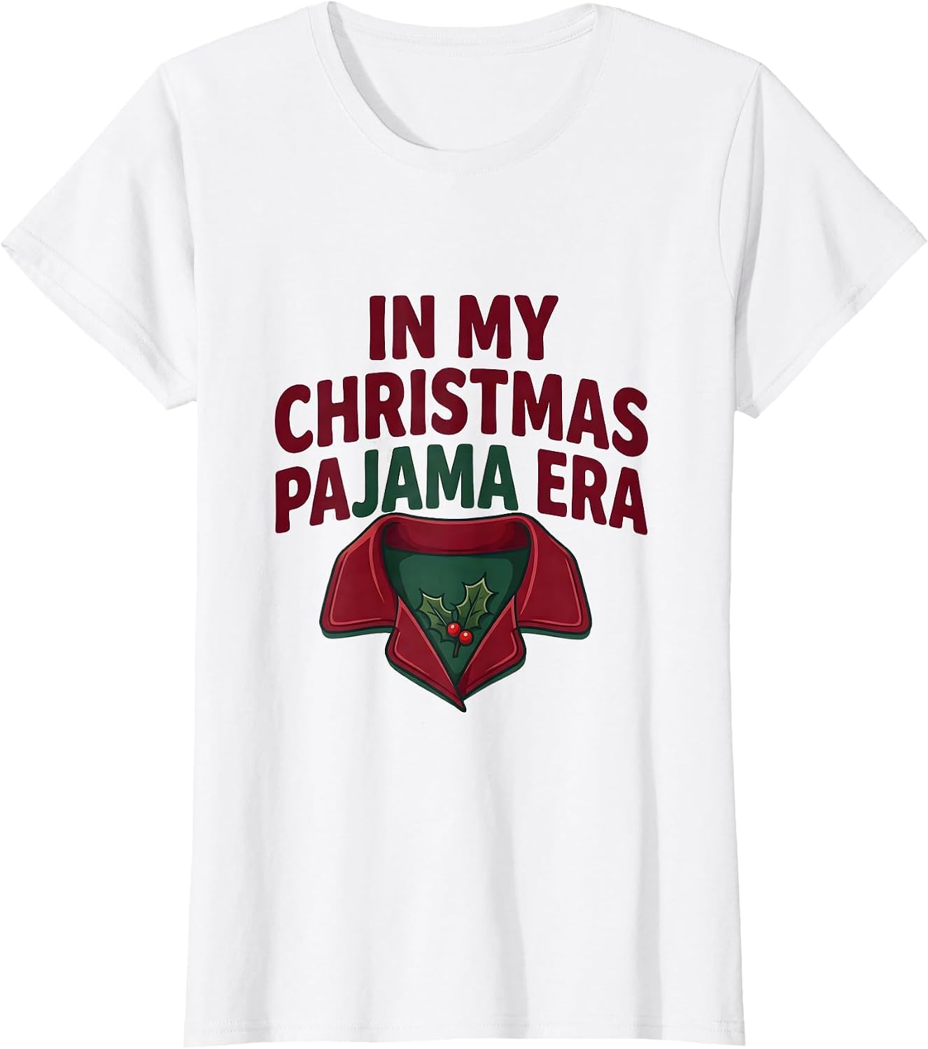 Women's In My Christmas Pajama Era Cute Groovy Christmas Holiday T-Shirt