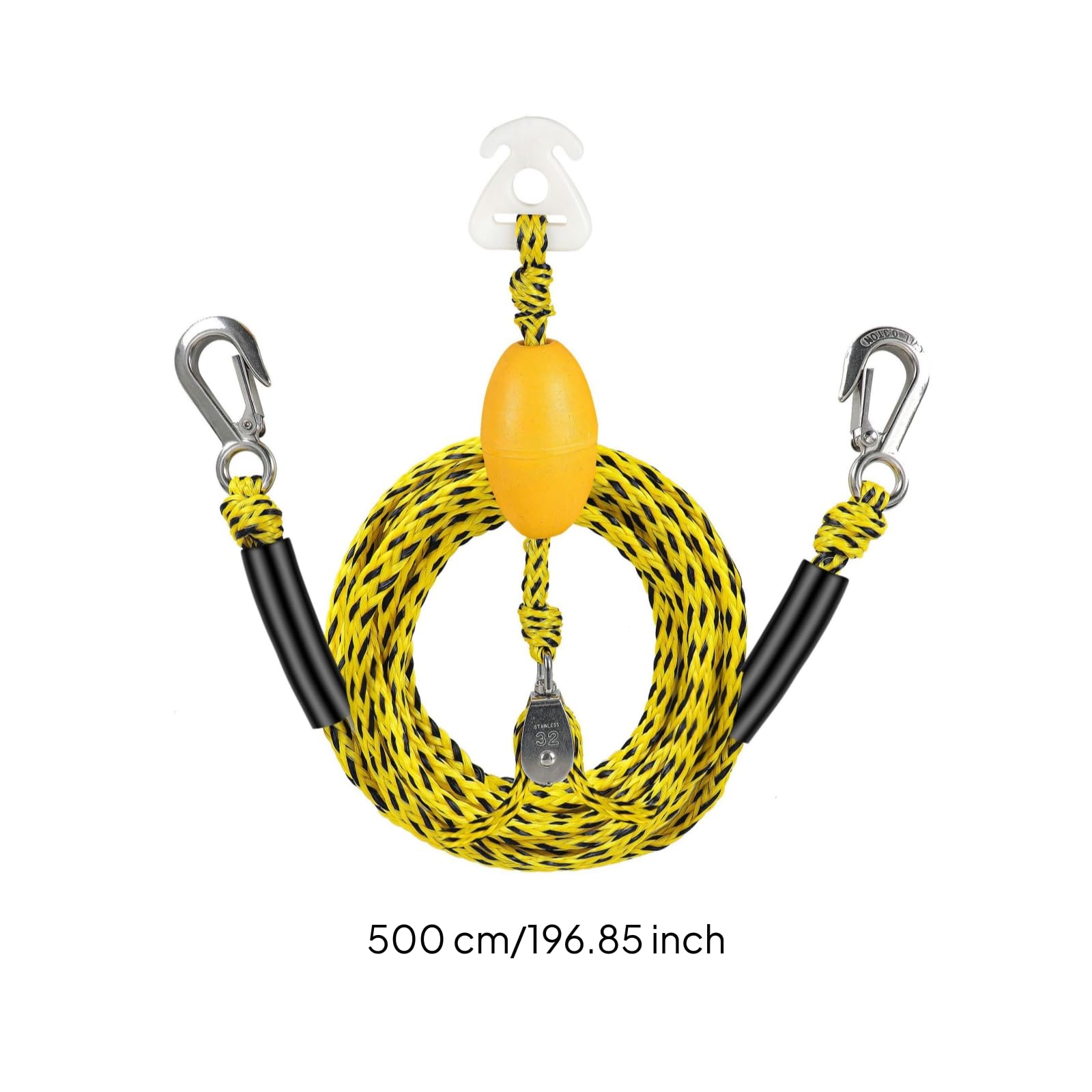 Cuerda de Remolque Inflable Cuerda Arnés Accesorio Diseño Autocentrante con Giratorio Protección en los Extremos y Anclaje Seguro Línea Flotante