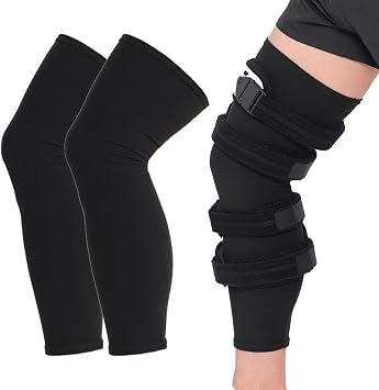 Orthomen Knee Brace Undersleeve, Reaction Compression Support Closed Patella Protects Skin from Abrasions and Irritations,Comfortable,Breathable, Lightweight,Non Slip Material Pack of 2 Medium