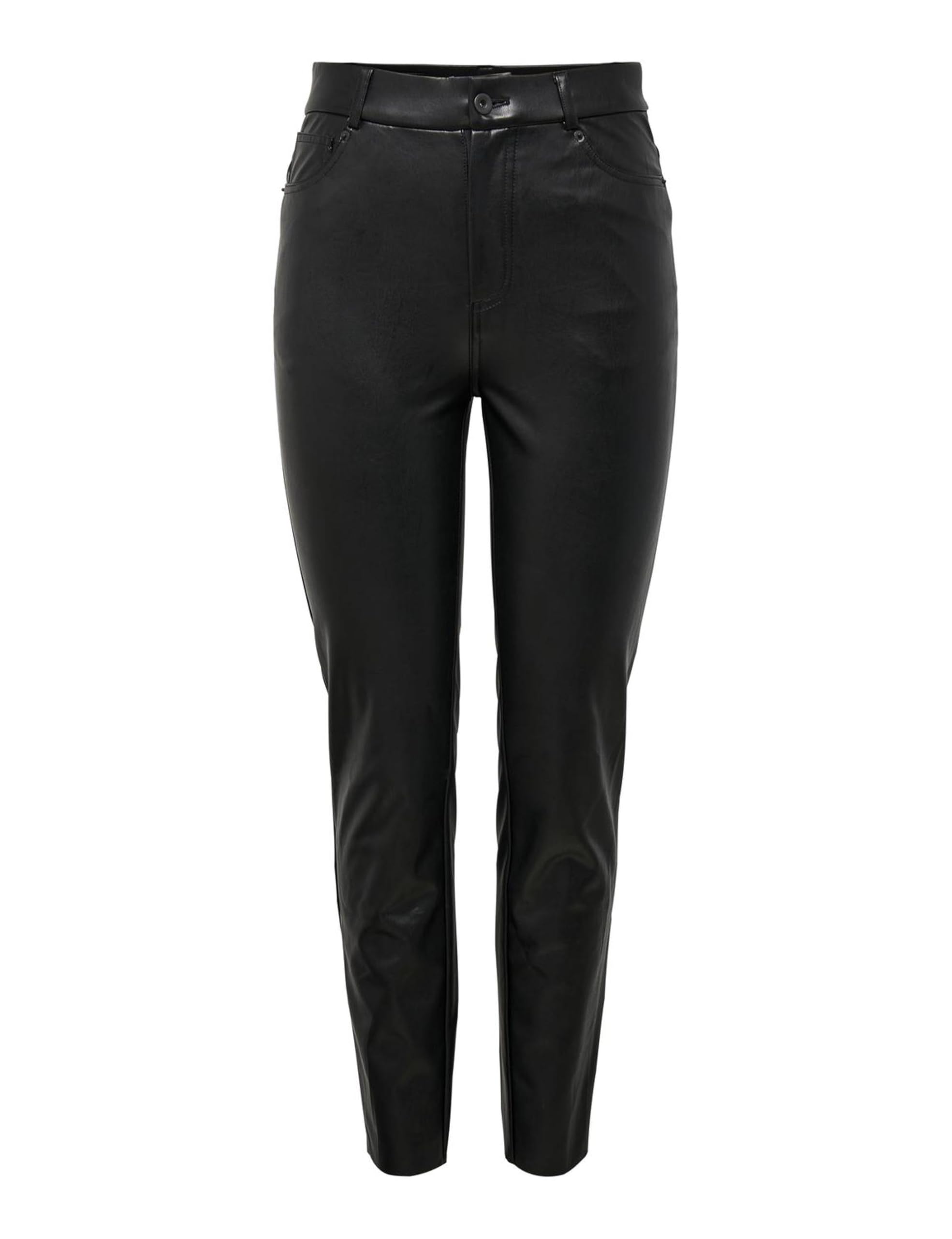 Only Donna Onlemily Hw St Ank Faux Leather Pnt Noos Pantaloni, Black, M/30-image
