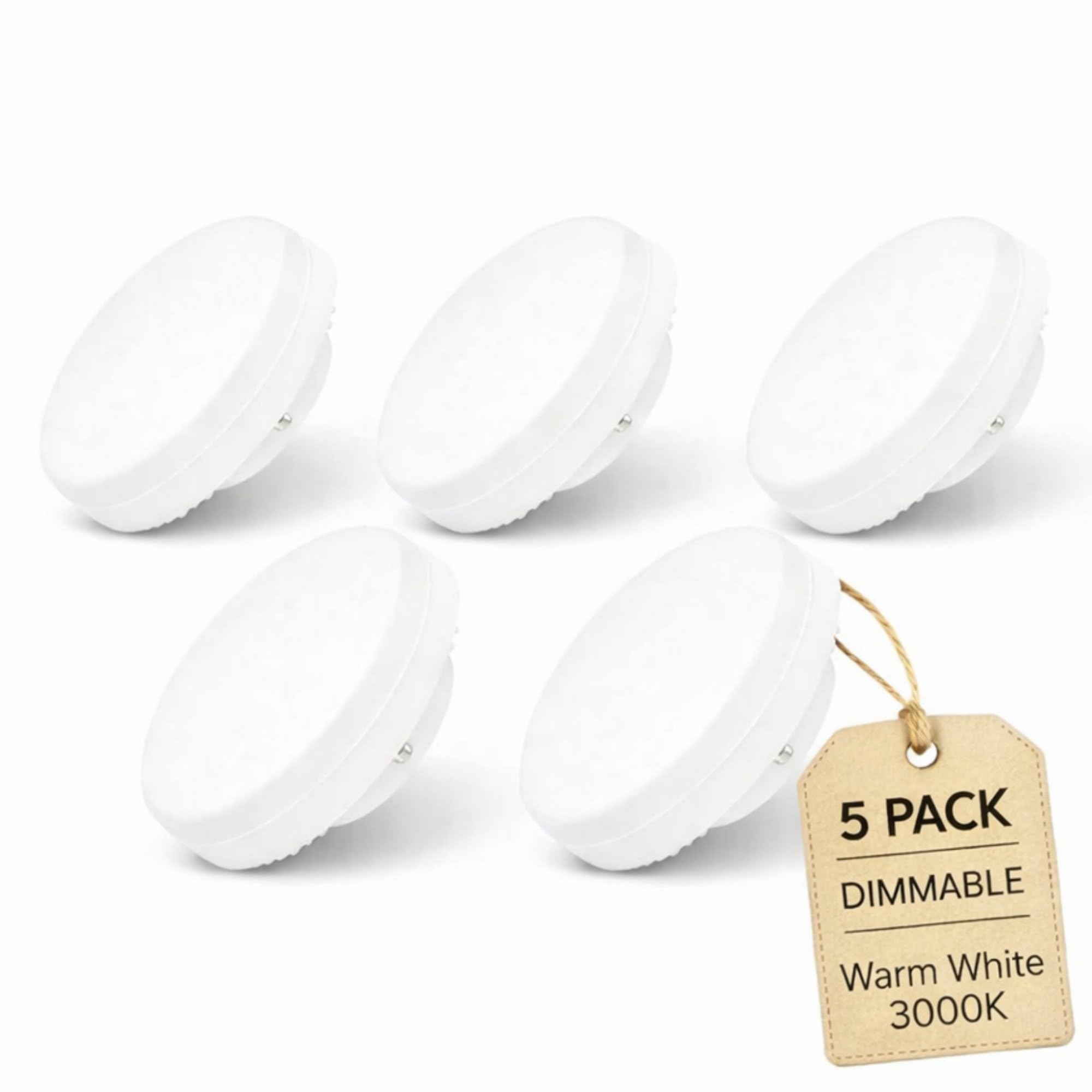 ADAKAT 5er Pack, Dimmbar LED GX53 Leuchtmittel 6W, warmweiß 3000K
