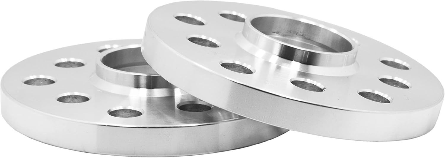 2pc Hubcentric 15mm Wheel Spacers 57.1 HUB 5x100/5x112 + 10 Pc Black Ball Seat Extended Lug Bolts