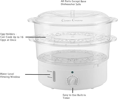 Miniatura 3 de Olla arrocera con cesta de vapor, olla de arroz a vapor para verduras, aparato de vapor eléctrico de 6.3 cuartos de galón con temporizador para