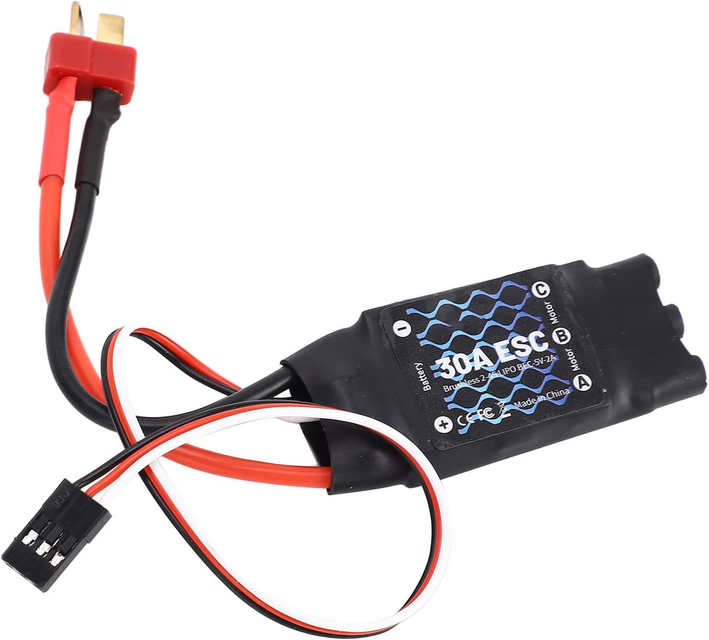 RC ESC, Strong Anti Interference Brushless ESC Throttle Stroke Calibration Safe Power on Function 30A Low Voltage Protection for Small Quadrotor