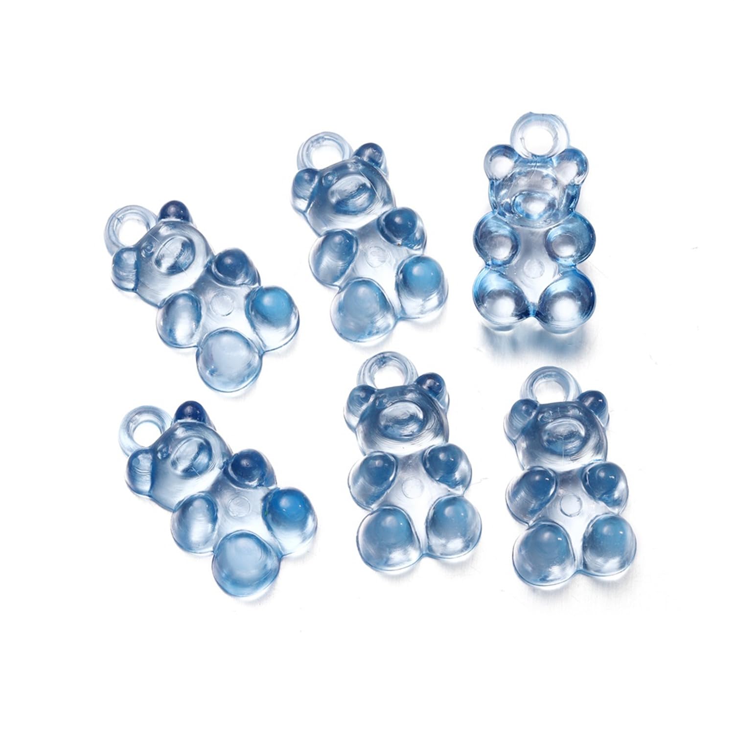 AGCFABS 10 Pcs Gummy Bear Charms Colorful Cute Candy Bear Acrylic Pendants keychain Charm Flat Back Bear Charms for Jewelry Making Bracelet Necklace