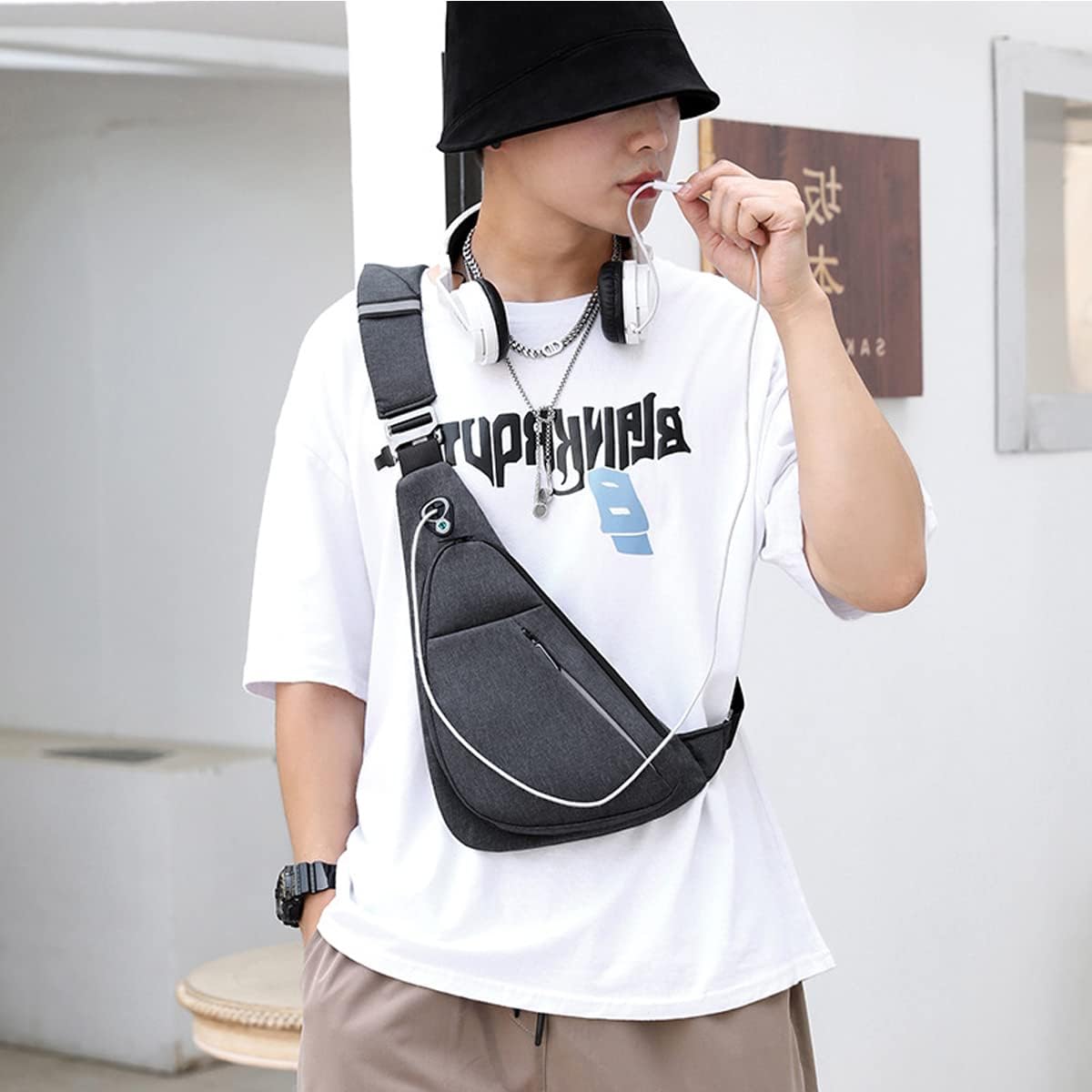 Sling Bag Small Waterproof Shoulder Backpack For Travel Hiking Anti-Thief Crossbody Chest Daypack Personal Pocket Bag - Image 7