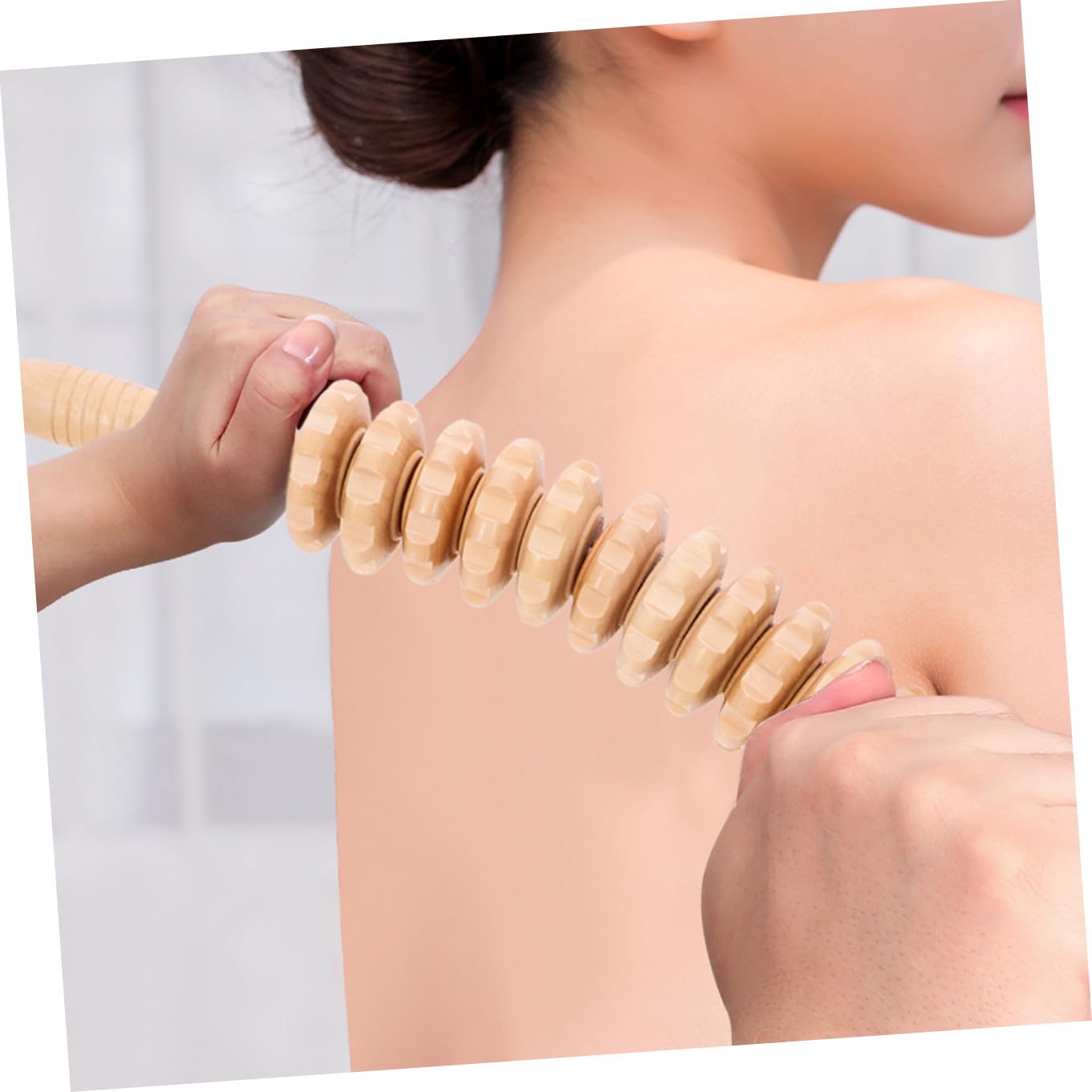 Gatuida Set Massaggiatore a Rulli in Legno per Corpo Strumento Massaggiatore Manuale per Collo e Spalle Kit 3 Pezzi per Massaggio Linfatico e Rilassamento Muscolare Uso Domestico e