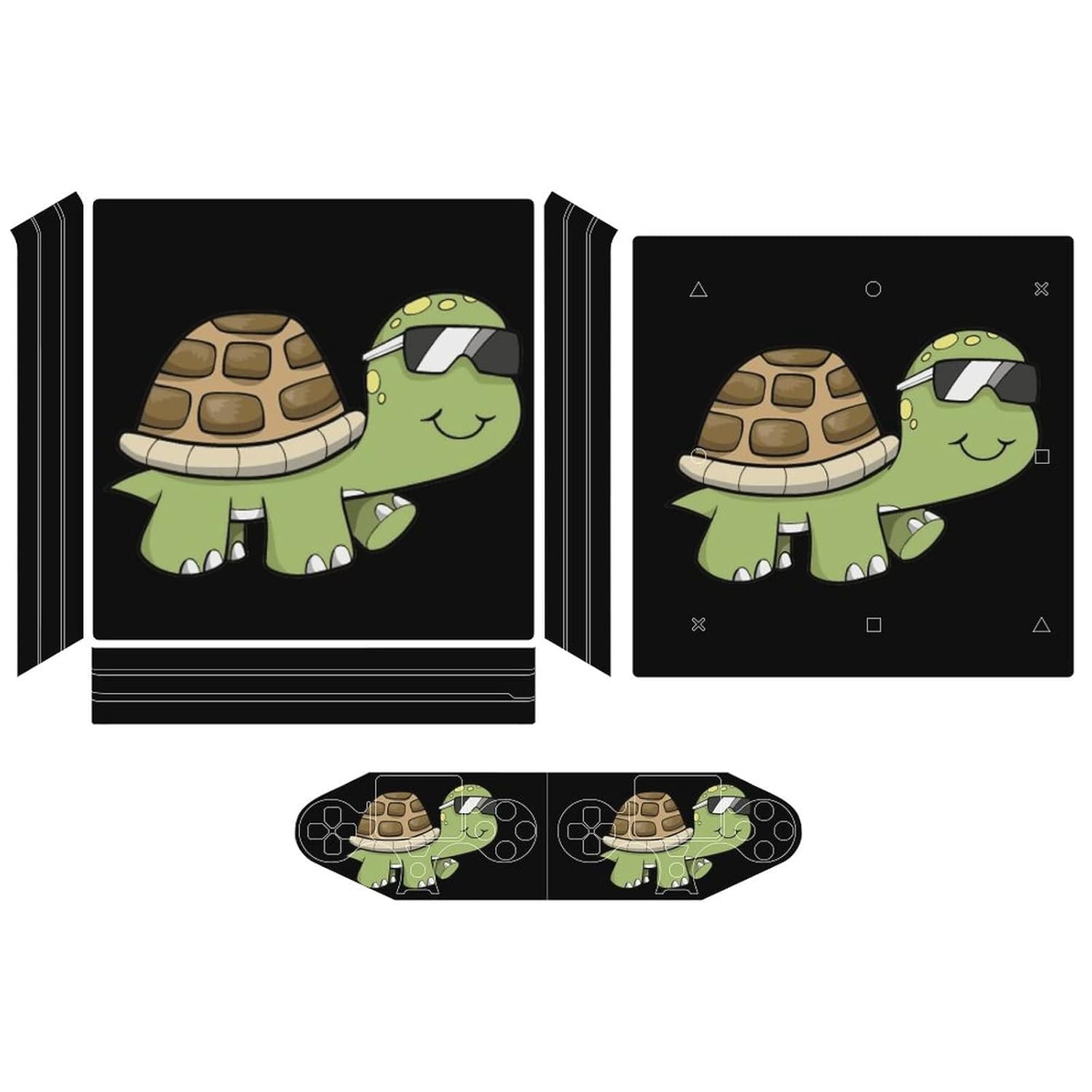 Tortoise with Sunglasses Funny Sticker Skin Protector Full Print Slim Decal Covers for PS-4 Slim PS-4 Pro Console