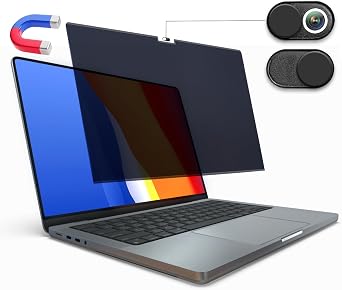 Magnetic Privacy Screen for MacBook Pro 16 inch 2021-2025 M1-M4 Max, Anti-Glare, Blue Light Protector, Scratch Resistant, Removable Laptop Filter Private Shield & Webcam Cover