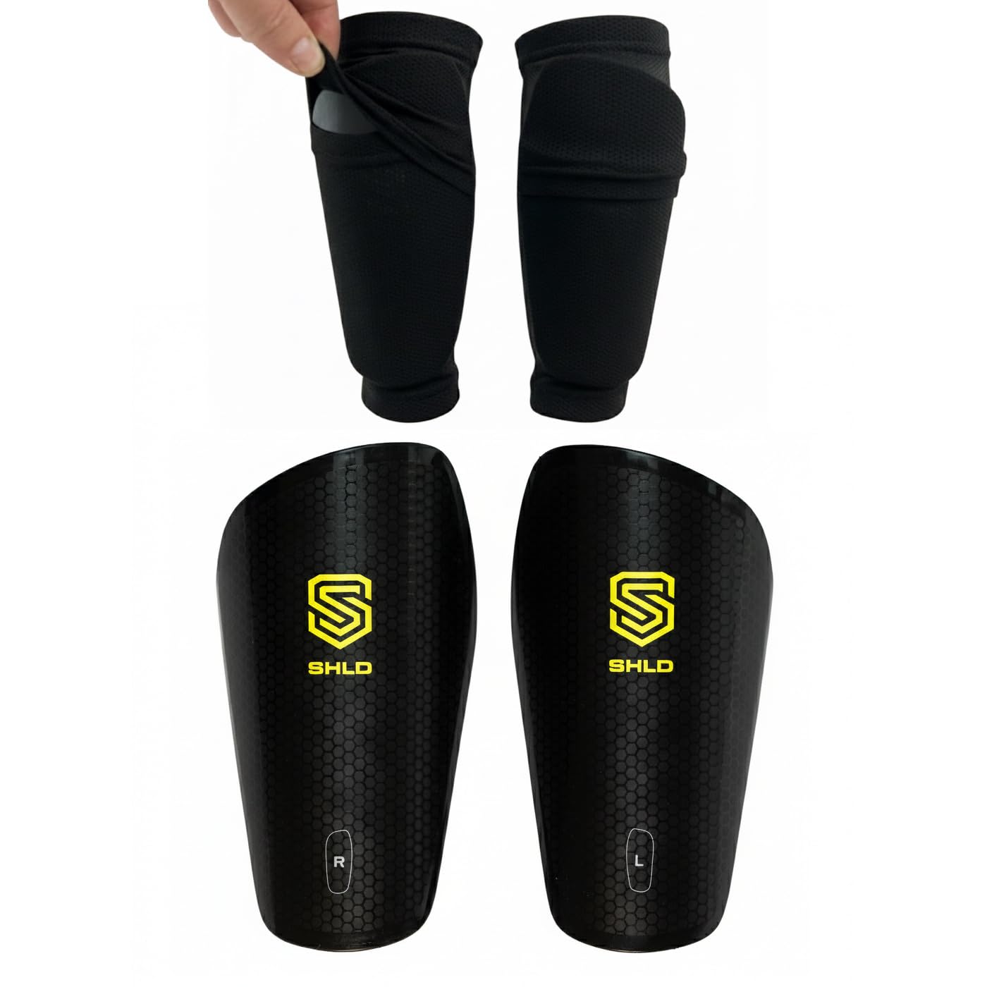 Kids Shin Pads with Sleeve Holders Ages 11-14, Protective Football Shin Guards for 11 12 13 14 Year Old Children Boys & Girls
