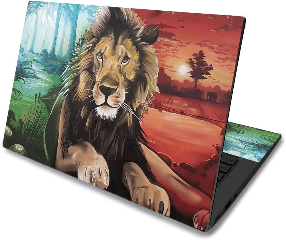 MightySkins Skin for Asus Chromebook C425 14" (2019) - Split Lion | Protective, Durable, and Unique Vinyl Decal wrap Cover | Easy to Apply, Remove, and Change Styles | Made in The USA