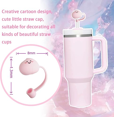 Miniatura 3 de 9 fundas para pajitas de silicona a prueba de polvo, tapa de silicona suave con forma linda para pajitas de 0.315 in, a prueba de polvo, tapas de