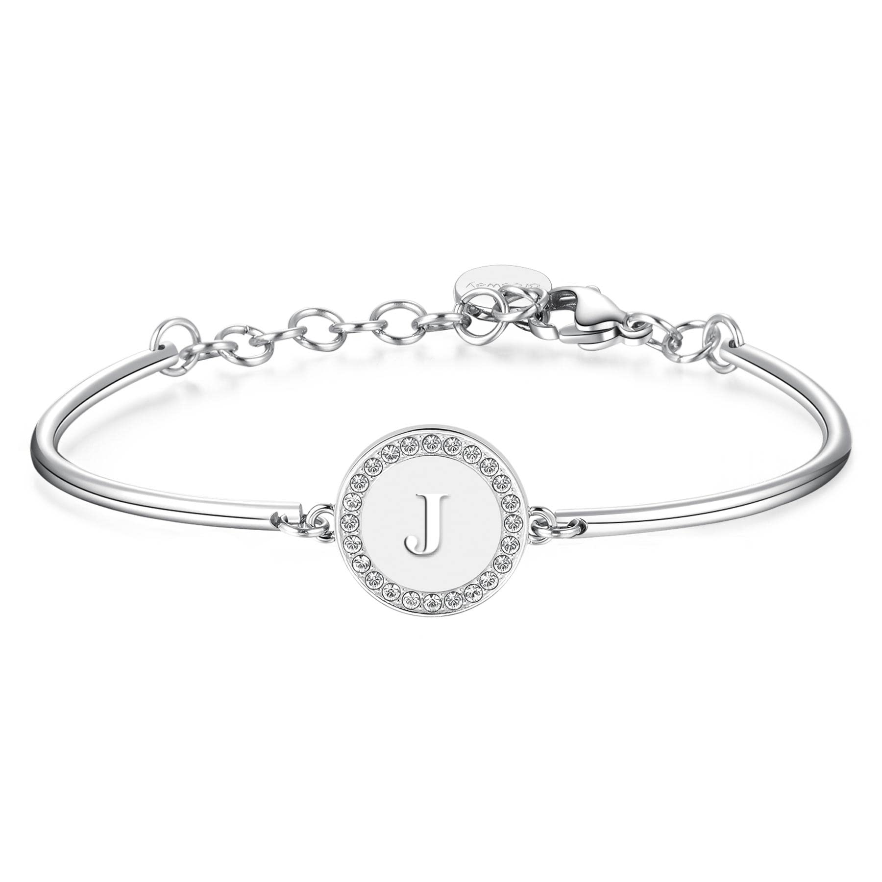 Brosway Bracciale Donna In Acciaio 316L E Cristalli Swarovski – Collezione Chakra Con Piastrina Lettere – BHK143