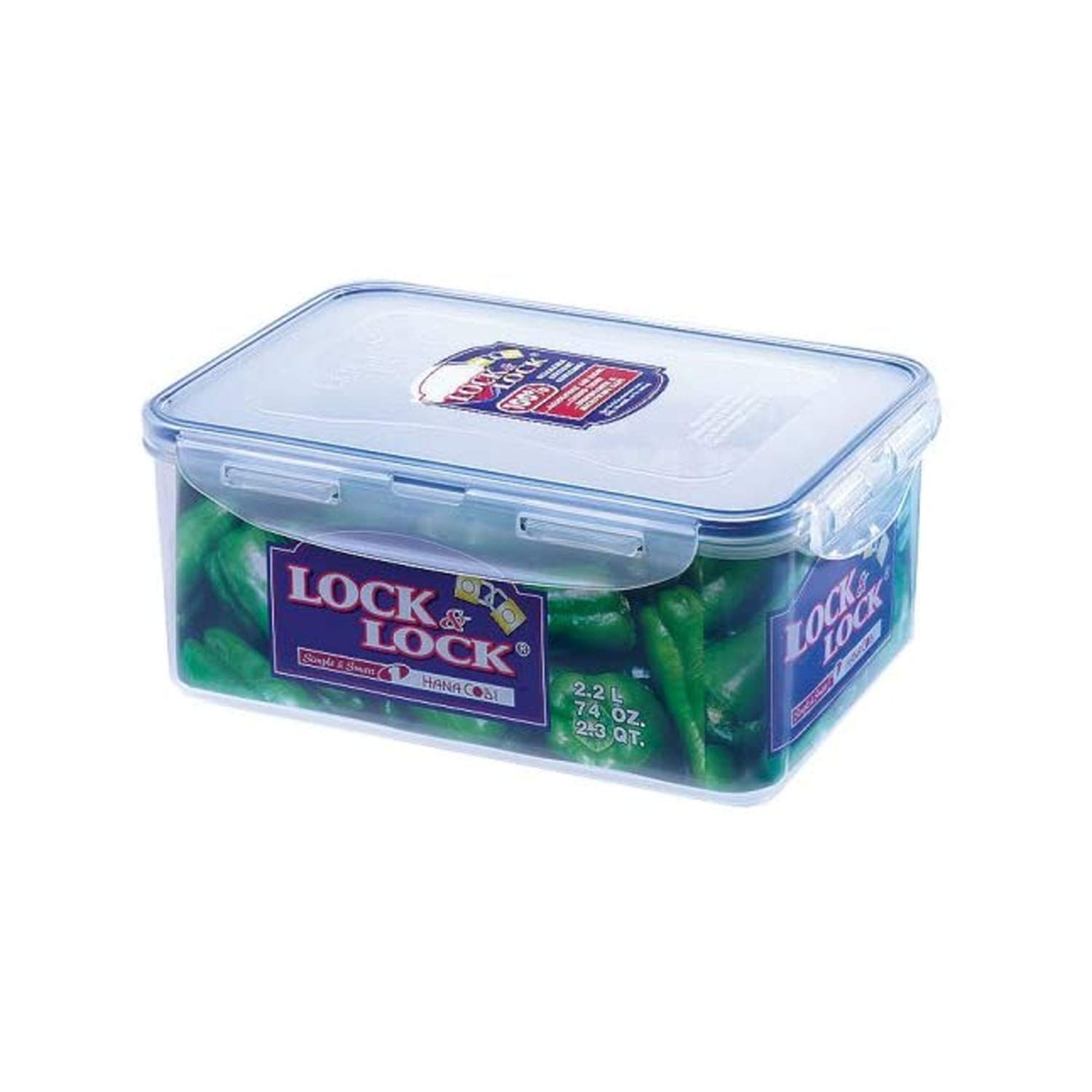 Lock & Lock HPL825 – 3 Contenitori Rettangolari Ermetici Da 2.3L – Adatti A Microonde E Freezer - 2